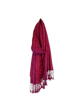 Capelli New York Scarf Wrap Pink Magenta Fringe Rayon Shawl Boho Lightweight
